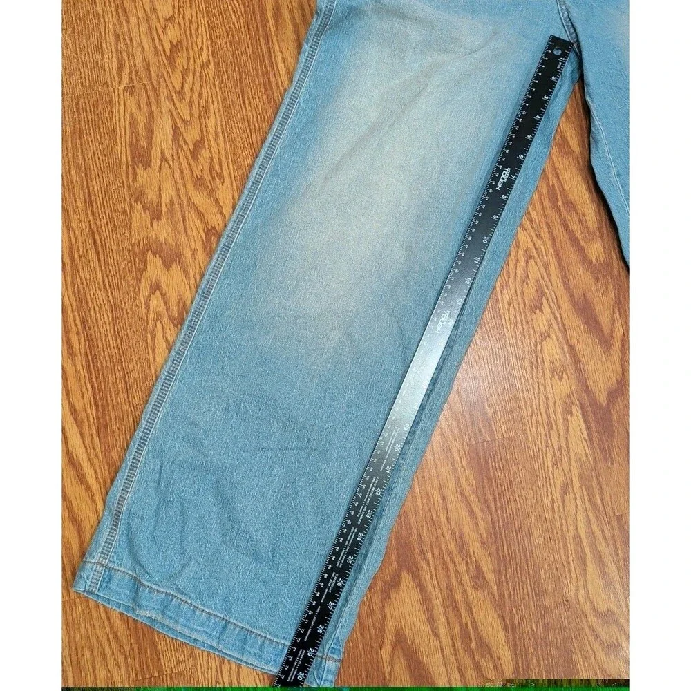 NO Boundaries Jeans Women’s Size 16 Light Enzyme W Tint Denim Wide Leg Zip NEW